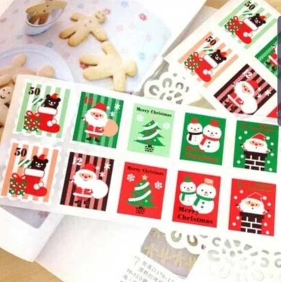 220 stikers thankyou and merry Christmas set - Picture 2 of 8